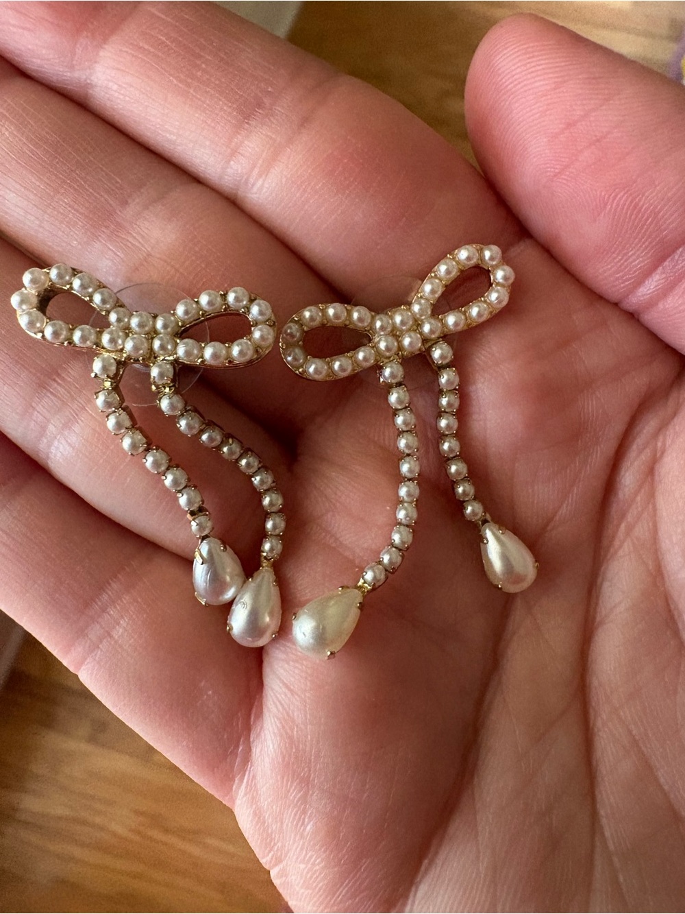 Jcrew factory Pearl Bow Drop Earrings